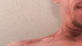 Mature amateur teased and fondled before stroking his cock