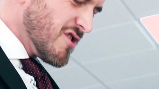elegant hunk Franky Fox pays a suit tailor in raw drill bits