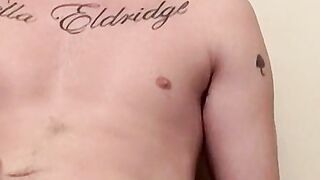 Inked handsome guy loves to touch himself while smoking