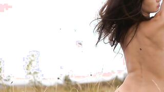 Gorgeous cutie Demi Fray teases and strips in public