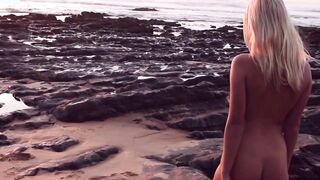 Tracy a pierced seductive babe is teased in slow motion outside