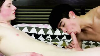 Nasty twinks sensual fuck session in their bedroom