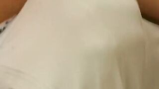 Twink Cristian cums in undies after jerking and showering