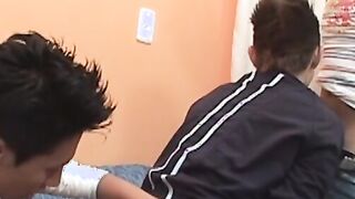 Latin twinks anal fucking and rimming in hardcore threeway