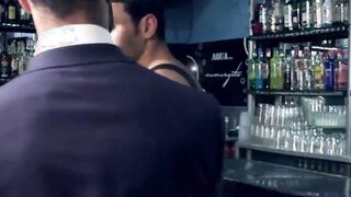 Bar gimp agrees to fuck this sexy classy dude after hours