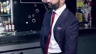 Bar gimp agrees to fuck this sexy classy dude after hours