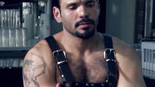 Bar gimp agrees to fuck this sexy classy dude after hours
