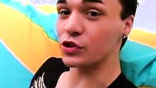 Twink shows off his naked body before intense masturbation