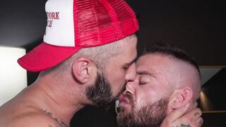Hunk Tryp Bates meets handsome Romeo Davis for raw passion in cutlers Den