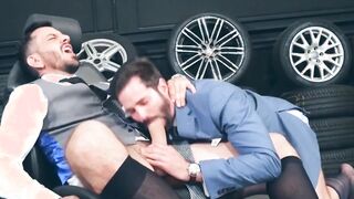 Businessman Dani Robles who has a beard fucked raw after hot rimming