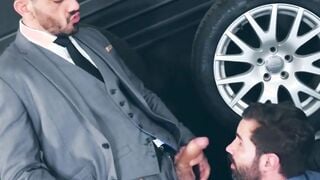 Businessman Dani Robles who has a beard fucked raw after hot rimming