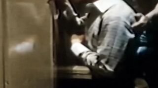 One of a kind gay person takes turn sucking enormous furry dicks