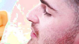 Both Nick Milani and stepuncle collapsed on the bed after banging and cumming