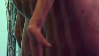 Sexy blonde Amelia exhibiting her perfectly formed ass and delicious pussy