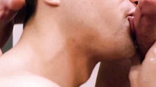 Gay colleagues rim and anal fuck in the office
