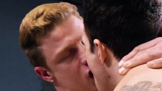 Gay colleagues rim and anal fuck in the office