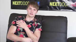 Dashing stud with killer abs plays with his throbbing cock