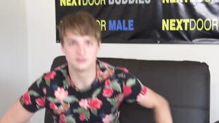 Dashing stud with killer abs plays with his throbbing cock