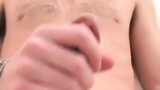 Amateur gay shows off his cock and jerks off passionately