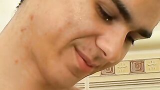 Adorable twink Jake Idol rubs his dick over his underwear