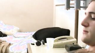 Straight guys jerking off and receiving blowjobs from chick