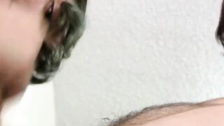 Straight guys jerking off and receiving blowjobs from chick