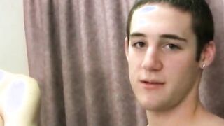 Straight guys jerking off and receiving blowjobs from chick
