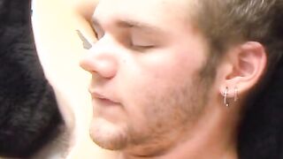 Chick gets pounded while amateur guy jerks off his big dick
