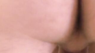 Chick gets pounded while amateur guy jerks off his big dick
