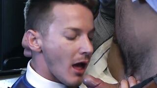Classy gay man doggystyle fucked by man in suit Darius Ferdynand