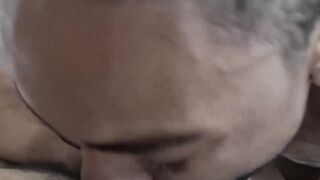 Kinky Latino deepthroats throbbing dick while jerking off