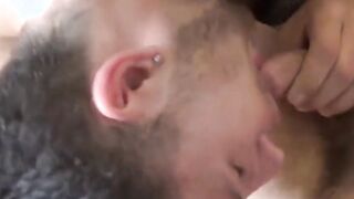 Horny inked muscle head Mikah Lake gets a hot energetic rimming