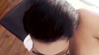 Seductive glasses Emori Pleezer gives kinky POV blowjob