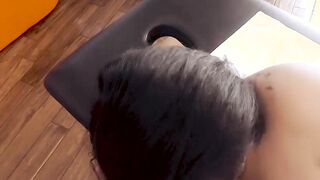 Seductive glasses Emori Pleezer gives kinky POV blowjob