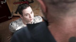 Pervy Danny stuffed his mouth with the thick throbbing pipe of Cain Marko