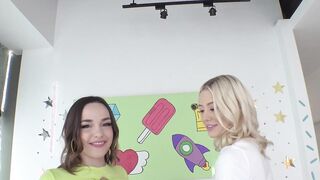 SWALLOWED Skyler and Rissa spit swap on a dick