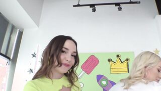 SWALLOWED Skyler and Rissa spit swap on a dick