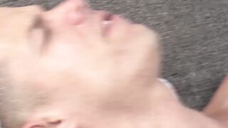 Fit stud barebacks jock after having his dick slobbered on