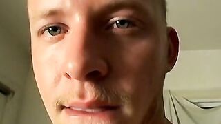 Handsome amateur jerking off his big fat dick and cuming