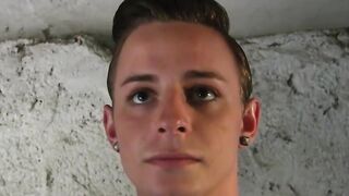 Cute twink Cameron James bareback roughly in threesome