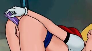 Famous toons dildo and lesbian strapon