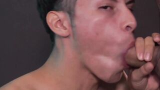 Dimitri Vega a thin gay teenager jerks off and suckers the cock