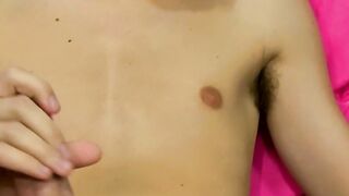 Skinny Conner Bradley interviewed before solo cumshot