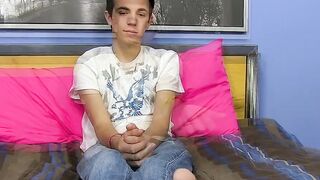 Skinny Conner Bradley interviewed before solo cumshot