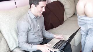 Stepfather teases cute twink into hardcore taboo barebacking