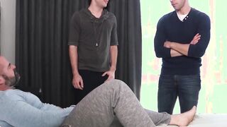 Studly stepdad barebacks his two youthful stepsons with crude cock