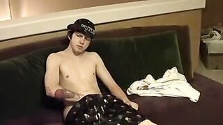 Straight thug Ian Madrox solo masturbates and cums in bottle