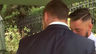 Luxurious room and two executives fucking hard after work