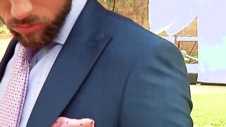 Luxurious room and two executives fucking hard after work