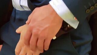 Luxurious room and two executives fucking hard after work